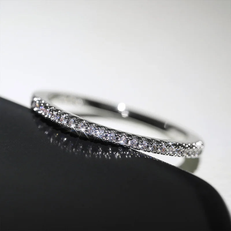 Elegantly Simple Huitan Thin Rings for Women - Dazzling Cubic Zircon Wedding and Everyday Jewelry