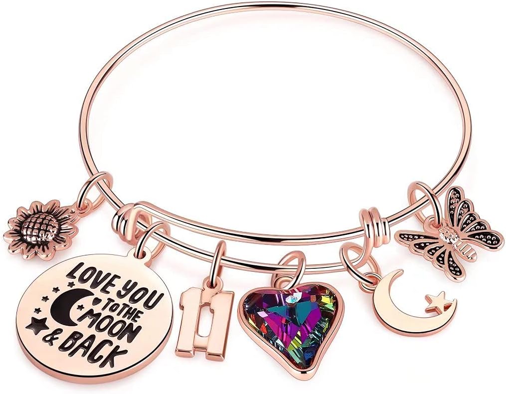 Birthday Gifts for Women Girls Bracelet, Birthday Charm Bracelets 10Th 20Th 30Th 40Th 50Th 60Th 70Th 80Th 90Th Birthday Gift for Daughter, Sister, Friend, Teen Girls, Mom, Grandma