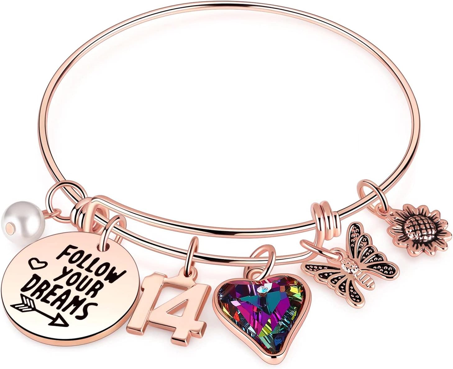 Birthday Gifts for Women Girls Bracelet, Birthday Charm Bracelets 10Th 20Th 30Th 40Th 50Th 60Th 70Th 80Th 90Th Birthday Gift for Daughter, Sister, Friend, Teen Girls, Mom, Grandma