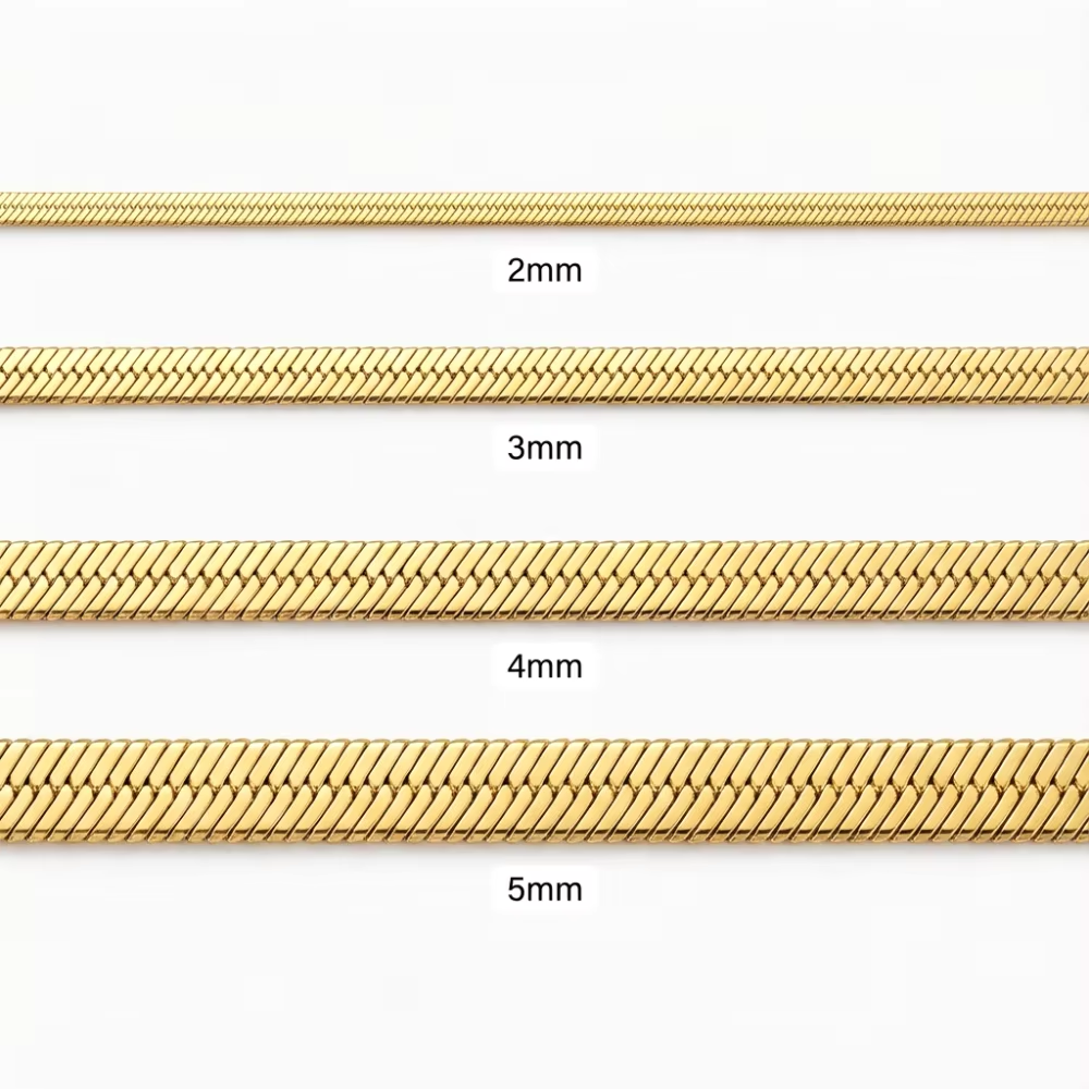 Minimalist Unisex Snake Choker Chain Necklace Stainless Steel Herringbone Gold Plated Boho Vintage Jewelry Gift for Women Men