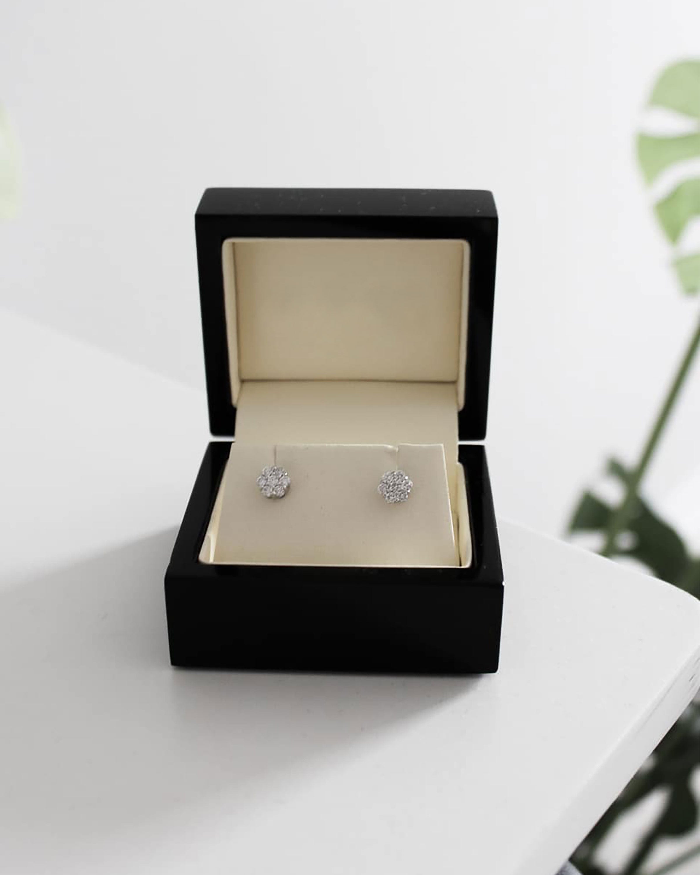 Petite Trois Diamond Stud Earrings 14K