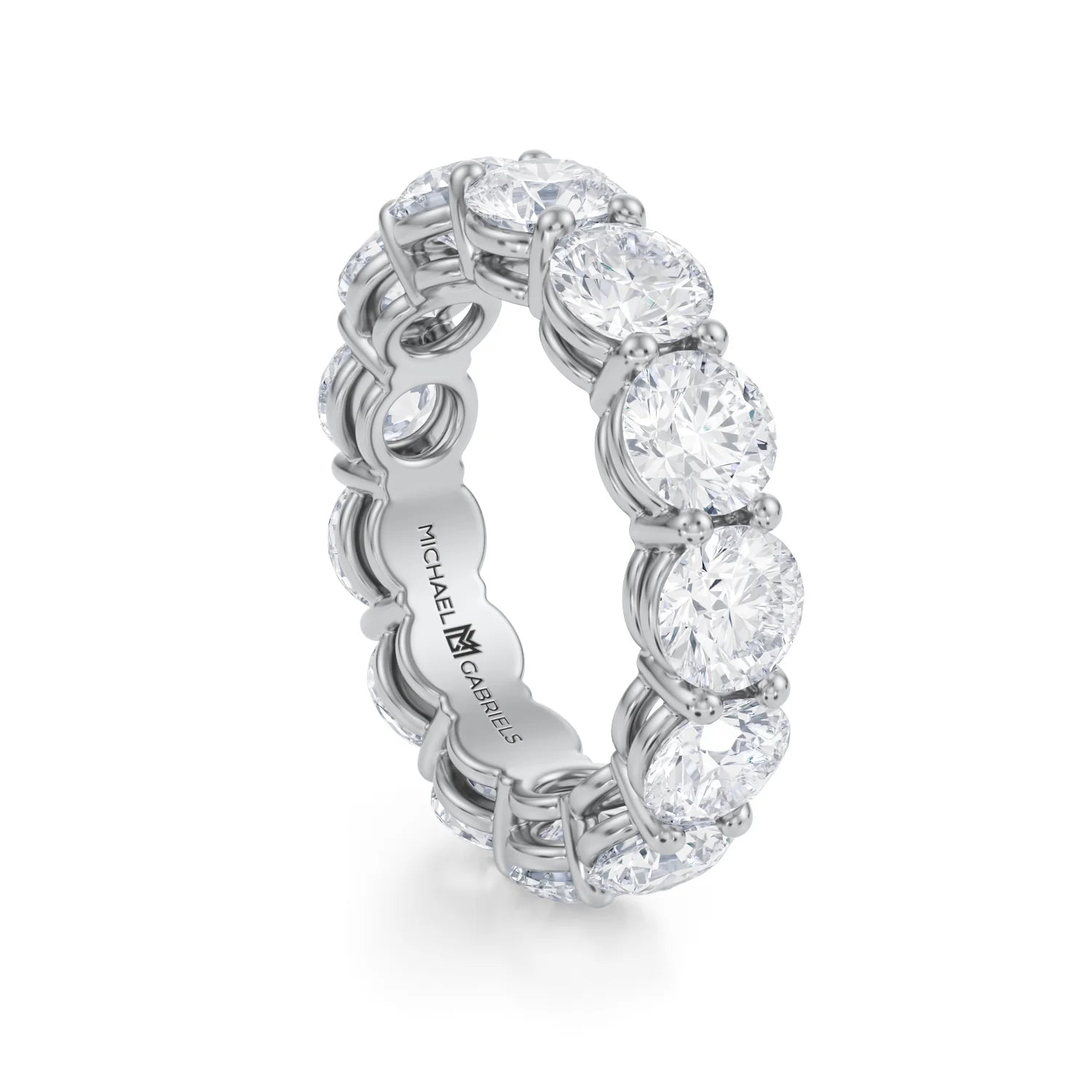 6 Carat round Lab Grown Diamond Basket Eternity Band