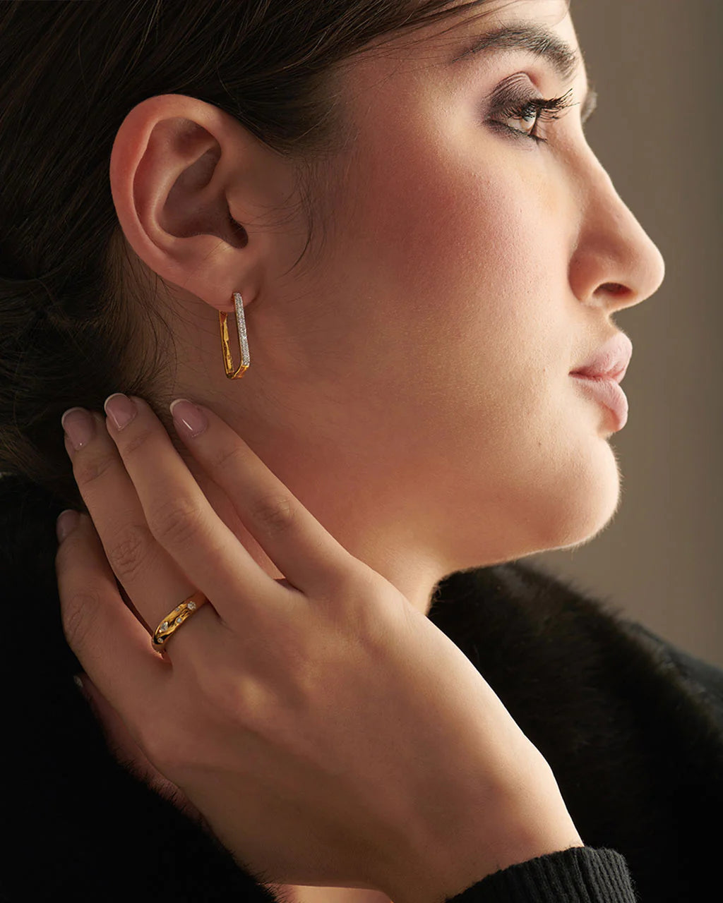 Paperclip Large Diamond Hoops